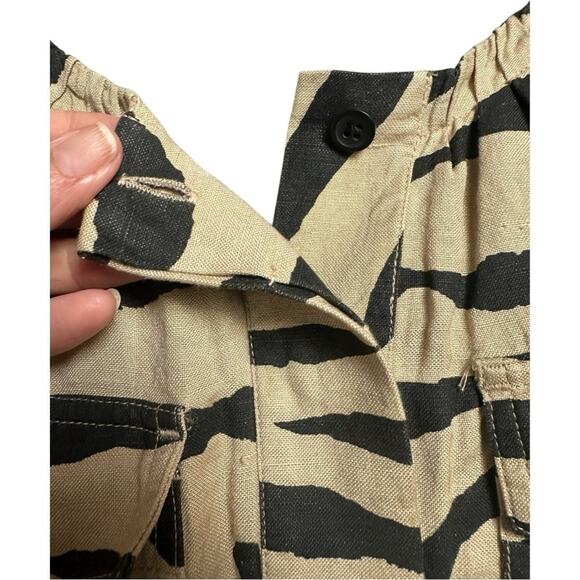 Current/Elliott Animal-Print Linen Jacket-Blouse Size 1/S – Lightweight & Chic - Picture 7 of 9